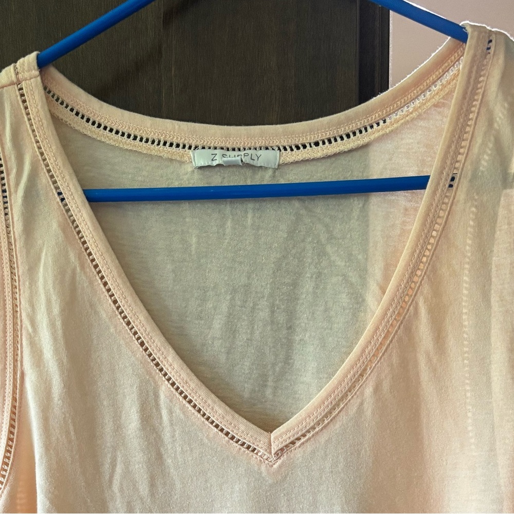 Z Supply Peach Tank Top Relaxed Fit Cotton Blend